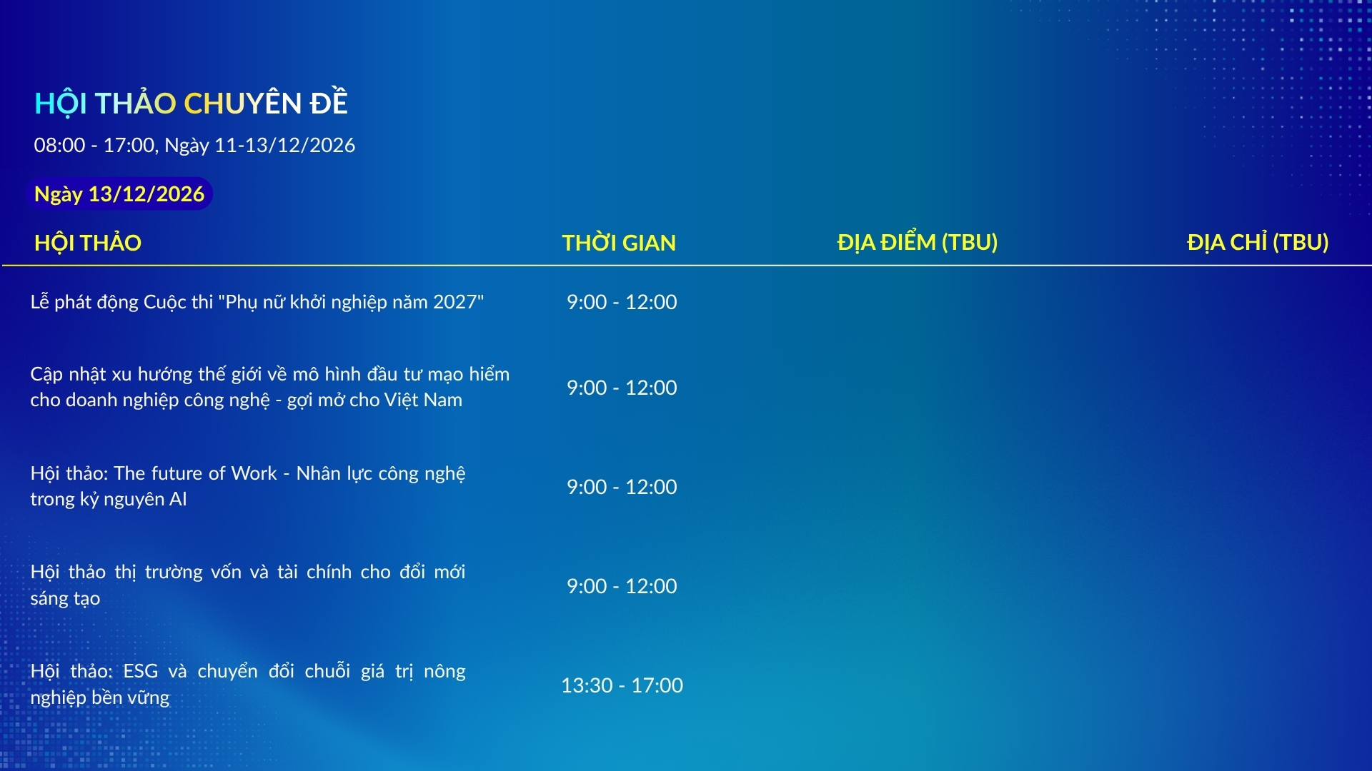 Lịch sự kiện 3